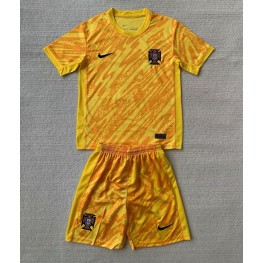 Portugal Keeper Thuis tenue Kids EK 2024 Korte Mouw (+ Korte broeken)